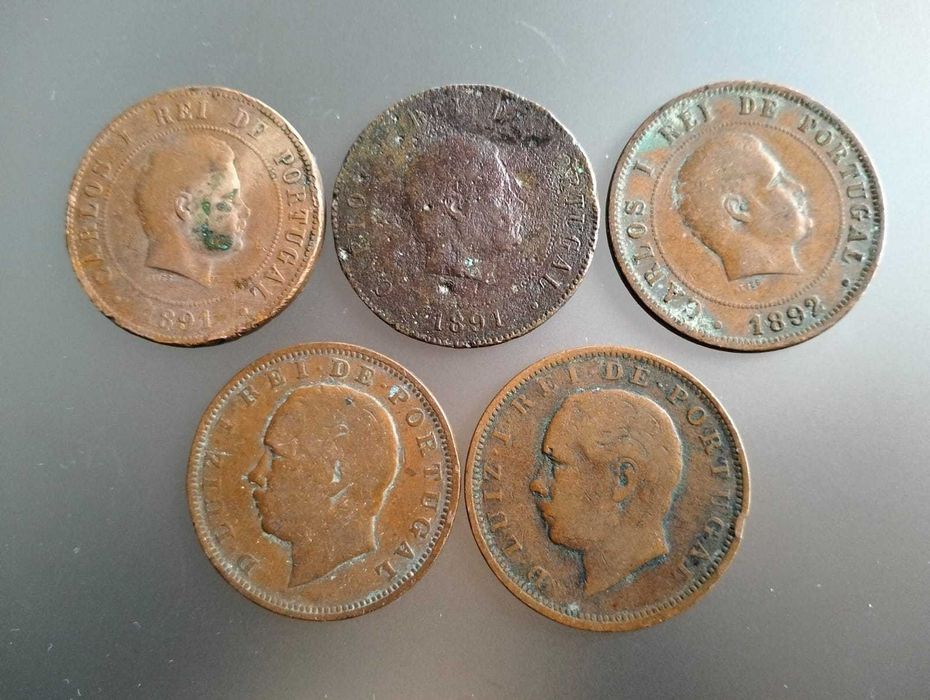 Moedas Portuguesas - Pack 10 Monarquia + 1 Rep. Colonial (Cabo Verde)