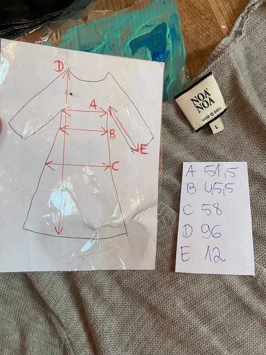 Len linien noa noa sweter sukienka bez krem pastele xl 42 44 +size