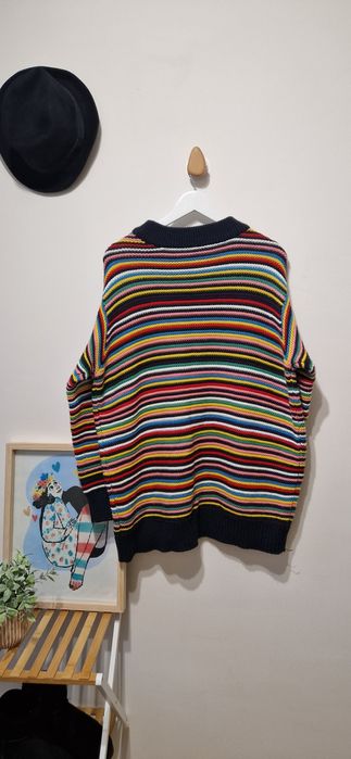 Kolorowy sweter w paski Rainbow by Bonprix rozm. XL
