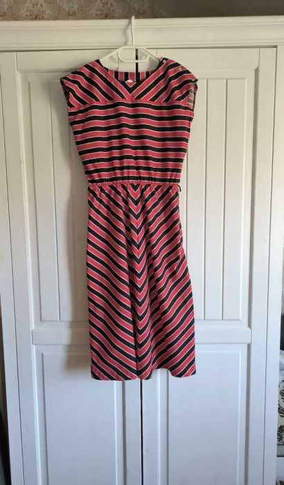 Letnia wygodna sukienka w paski vintage, retro, prl 100% bawełna
