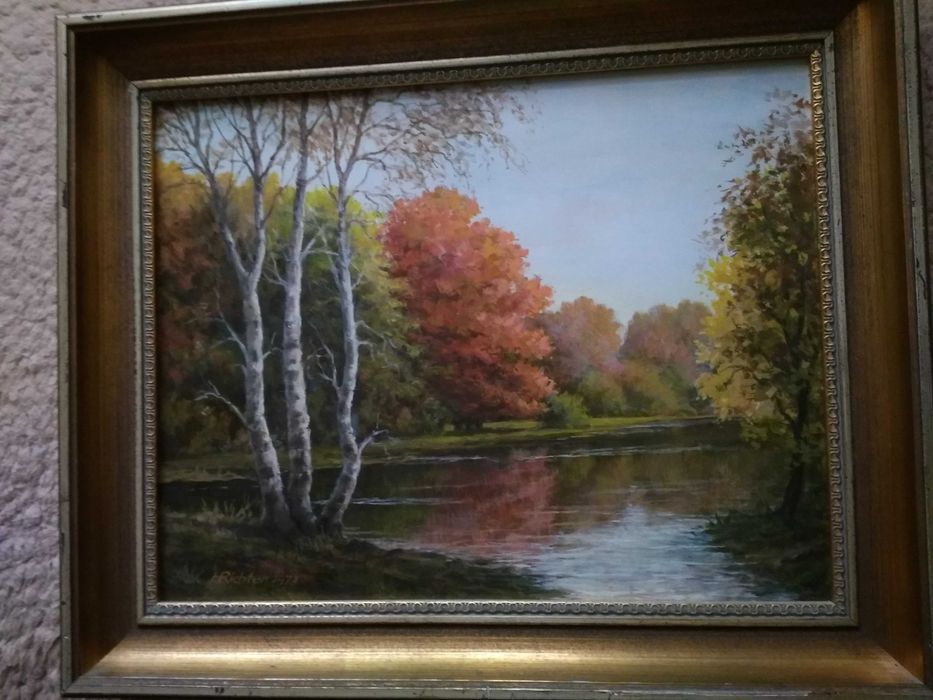 Olejny pejzaż sygn. H.Richter 1973r.