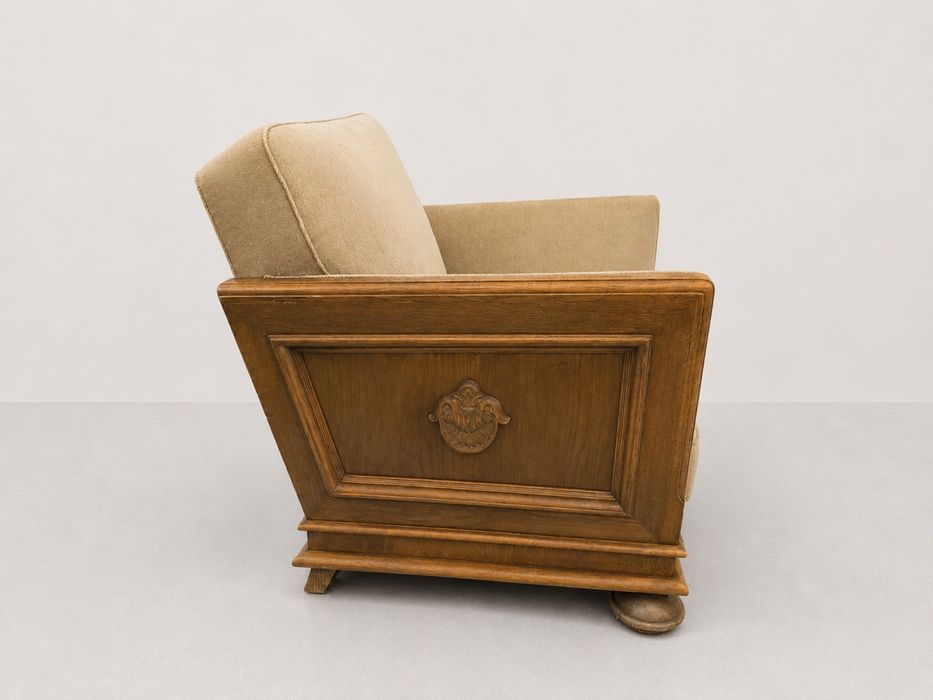 Ładny dębowy zestaw wypoczynkowy Art Deco sofa fotel dowóz wysyłka