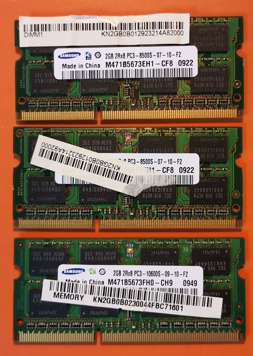 3x 2GB Memória DDR3 Samsung 204 pin Portátil64585704125954120