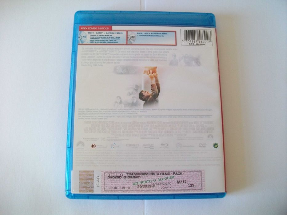 transformers , edição limitada bluray +dvd , originais, envio incluído