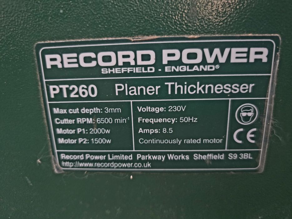 Strugarko Grubościówka Power Record 260mm Metabo 230V Elektra Beckum  Heblarka Grubiarka