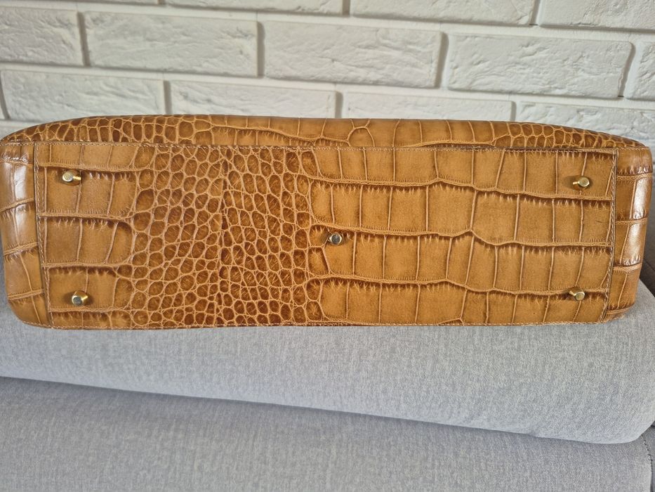 Furla mala torebka ze skóry naturalnej w kolorze karmelowym