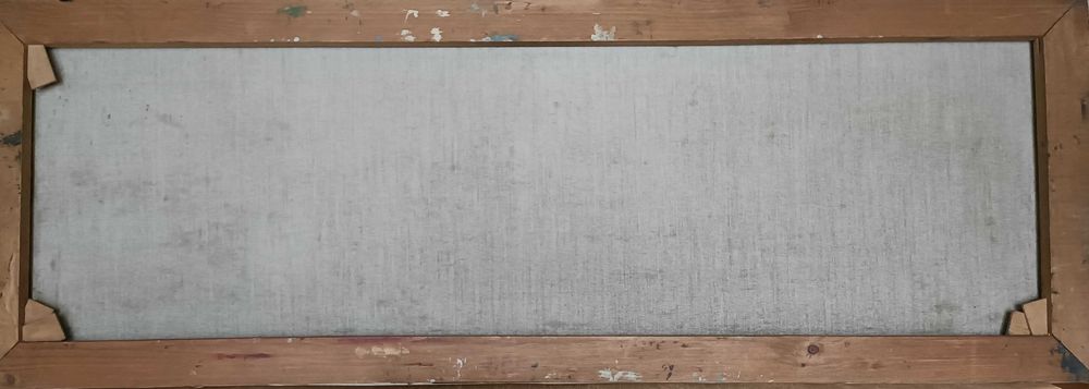 Obraz olejny na płótnie, pejzaż z łodzią