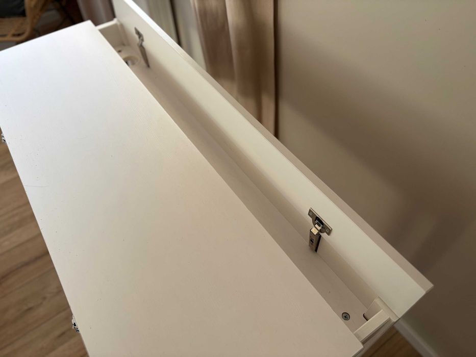 Biurko IKEA HEMNES 120x47 cm białe – 2 szuflady, lite drewno