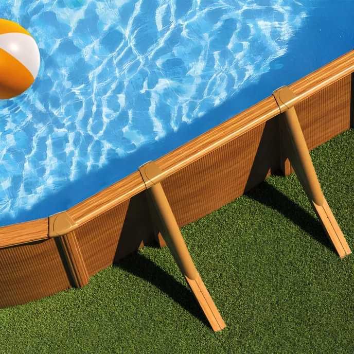 Piscina destacável Gre Pacific Madeira Imitação Oval 500x300x120 cmcm