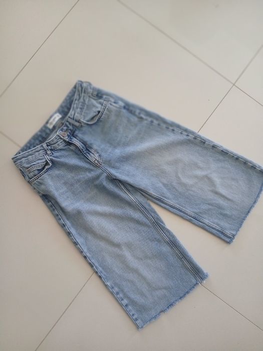 Pull&Bear bermudy młodzieżowe damskie 32 jeansowe szerokie spodnie 34