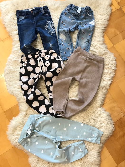 Bluzki bluzy getry dresowe spodnie sweterki rajstopki paka 98/104