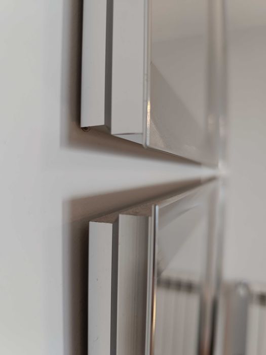 Conjunto de 4 Espelhos com Moldura Prata para Sala