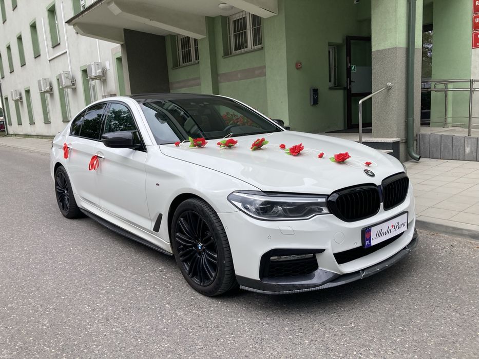 Samochod na slub biale BMW 5 samochodo slubu auto na wesele z kierowca