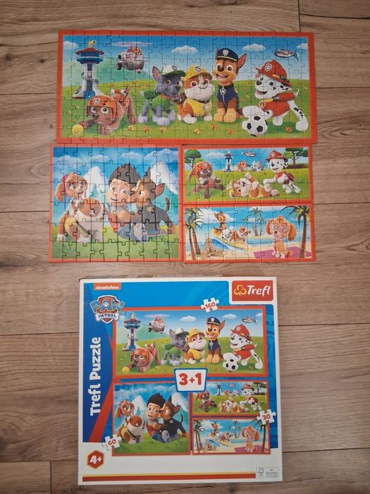 Zestaw puzzli dziecięcych puzzle 4+ Psi Patrol Marvel Bing Bob Budown