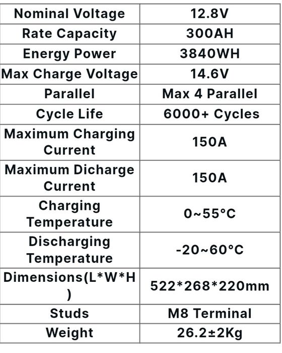 Акумулятор Aninerel (Anenji) 12 v 300Ah LiFe P04 Battery