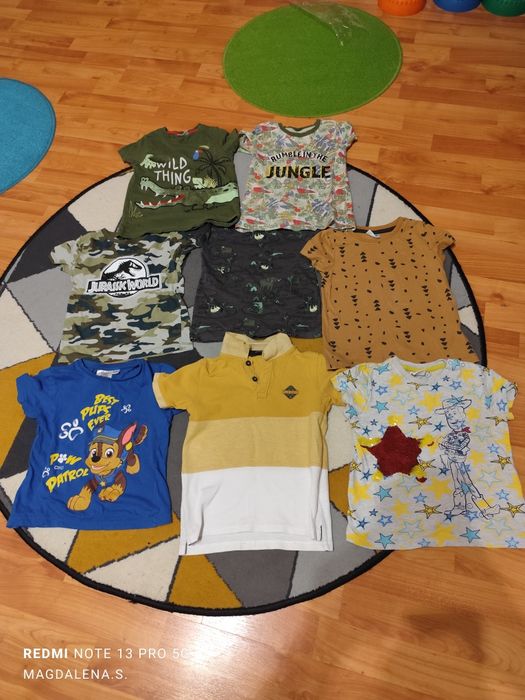 8 szt. Koszulki chłopięce krótki rękaw 98/104