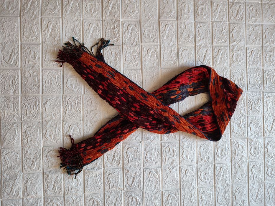 Wełniany szalik Codello 100% wool wełna lana pomarańczowy czerwony brązowy 180/23