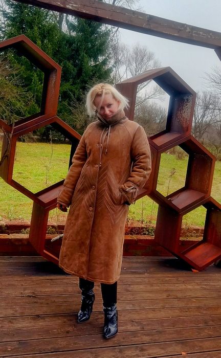 Kożuch naturalny kożuszek prawdziwy vintage retro