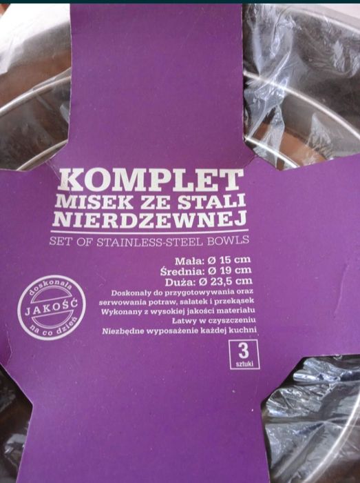 Miski ze stali nierdzewnej