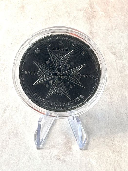 Срібна монета 999,9 проби, 1 oz Antigue Finish Black Filarmonik