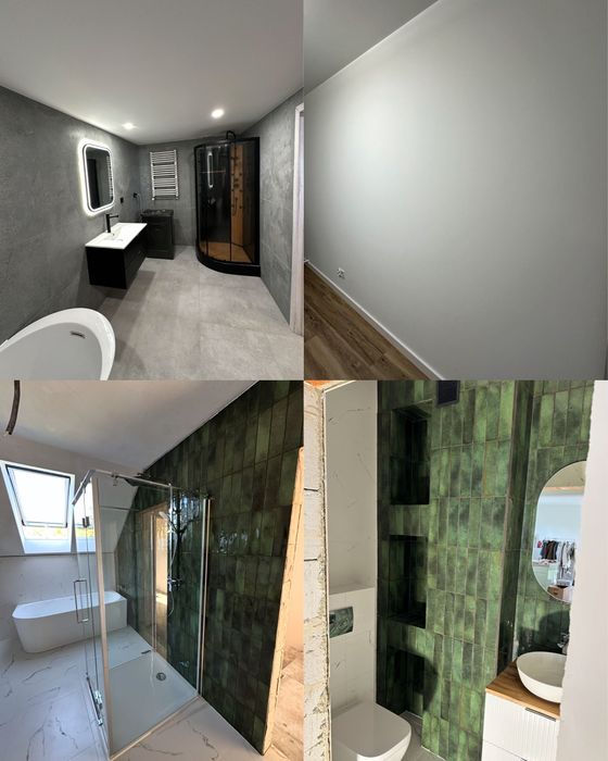 Gładź, Malowanie, Wykończenia, panele, płytki, Łazienki