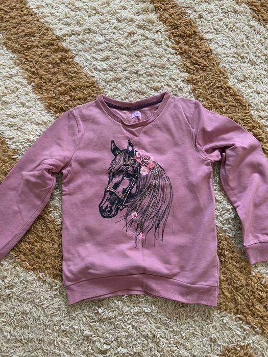 Дитячий світшот (кофта) з конем, колір пильна роза