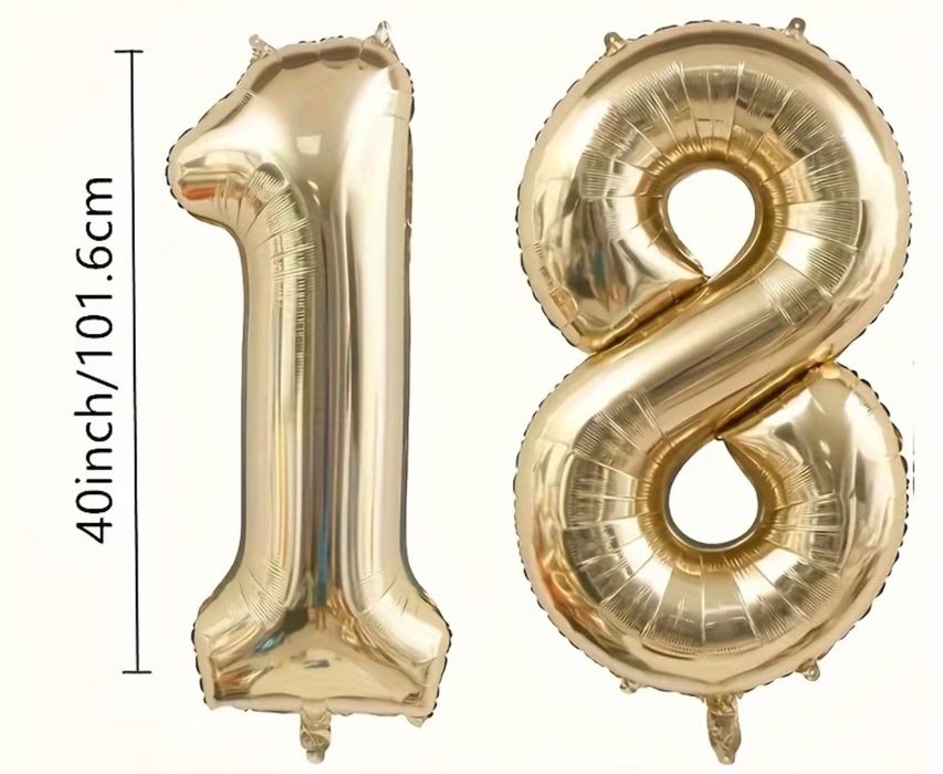 Balony urodzinowe 18 złoty