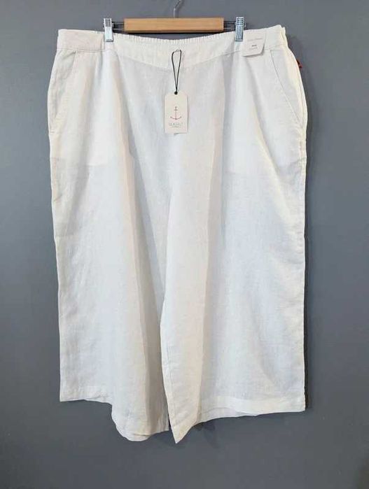 Seasalt Cornwall lniane kuloty damskie w kolorze kredowym 54-56