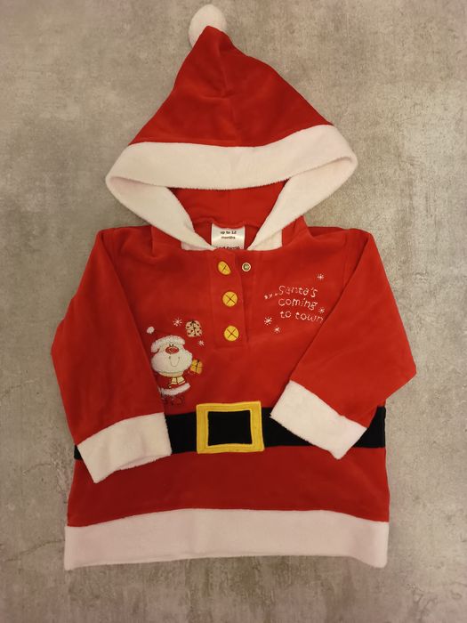 Bluza św Mikołaja rozm 80 przebranie strój Mikołaja bawełna