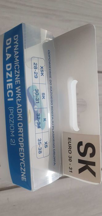 Dynamiczne wkładki  ortopedyczne 3/4, SK 30- 31, dla dzieci