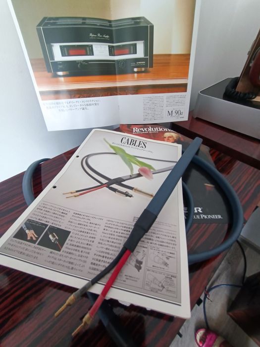 Pioneer M-90a Japan LINEAR PURE CABLE  audiofilskie kable 1988r FLAGA