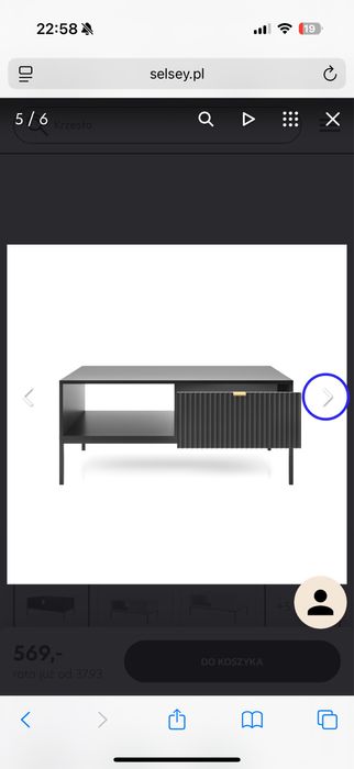 Ława kawowa Vellore 104x68 cm ryflowana NOWA!!!