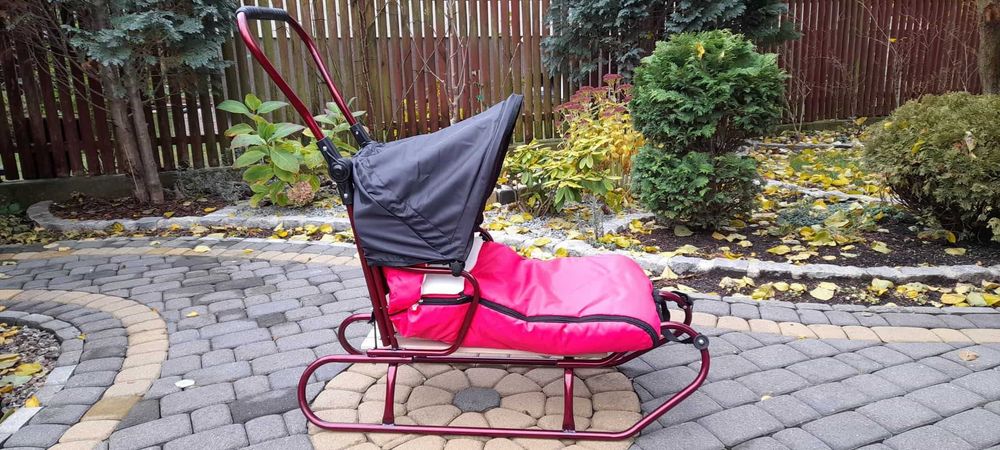 Sanki z pchaczem, daszkiem i ciepłym śpiworkiem.NOWE!