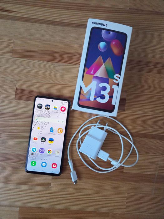 Samsung galaxy m31s 6/128 гб блакитний з коробкою та зарядкою 2 sim