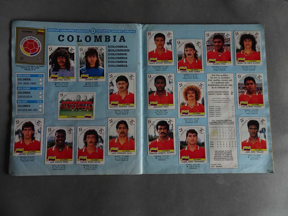 Caderneta de cromos de futebol Itália 90 Panini (faltam 13 cromos)