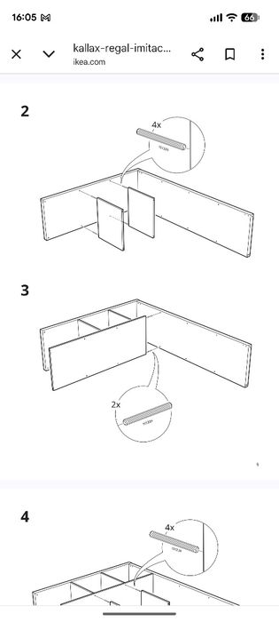 Regał KALLAX IKEA - nowe półki poziome 2 szt. dąb bejcowany