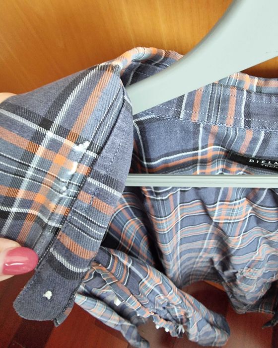Camisa com padrão xadrez Dielmar 100% algodão, tamanho XL