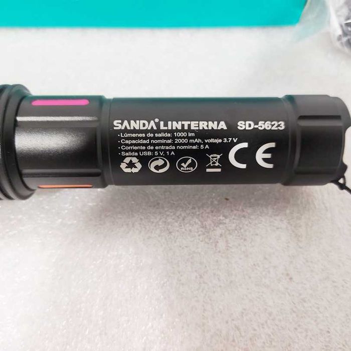 Lanterna Led multifuncional recarregável de alta potência Sanda