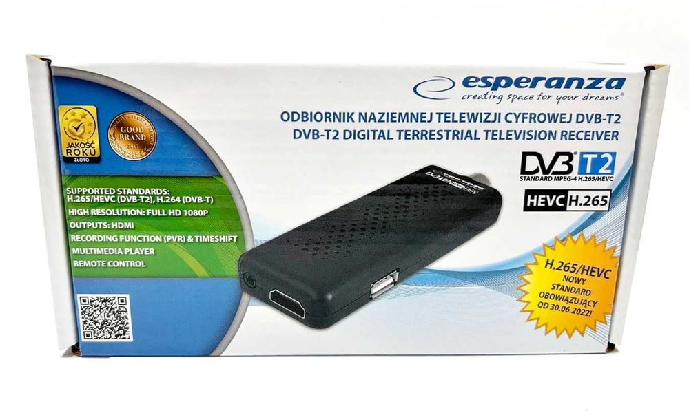 Dekoder DVB-T2 Esperanza NOWY !