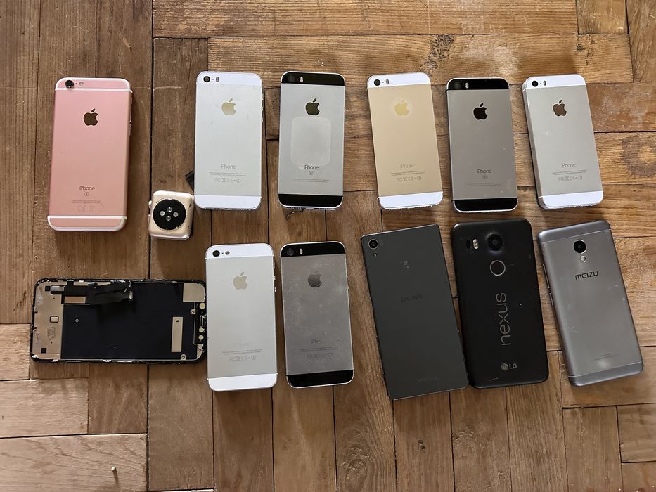Лот телефонів iphone 5s,6s,sony xperia,nexus,apple watch