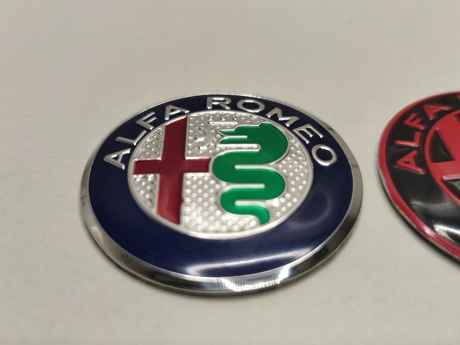 Emblema Símbolo Logótipo Volante Alfa Romeo 40mm Mito Giulietta 147 156 159 GT Brera Giulia Stelvio Alumínio Novo Centro