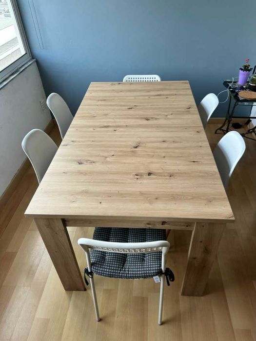 Mesa de Jantar Oscar TS - 160x90 (Expande 200x90) - Grátis 6 Cadeiras!