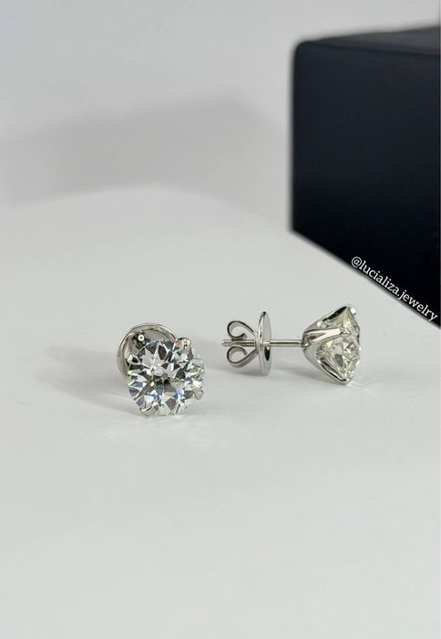 Золоті Сережки пусети з діамантами 6.91ct