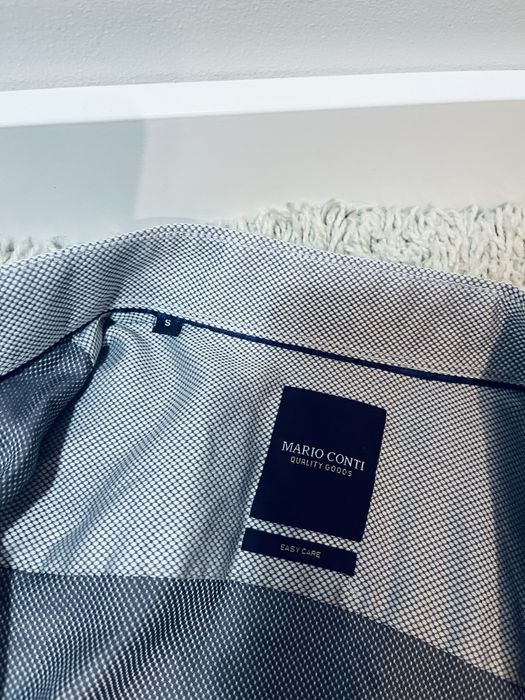 Szara koszula elegancka meska rozm S 100% bawelna biurowa do garnituru