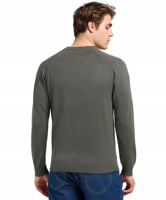 Sweter Męski Sweter CLEAN RAGLAN SWEATER Olive Gray M