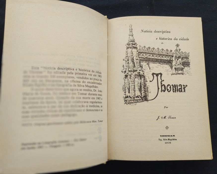 Livro raro: Notícia Descritiva e Histórica da Cidade de Tomar (1903)