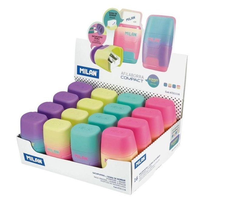 Temperówko-gumka Compact Sunset (16szt) MILAN MILAN pudełko,16,