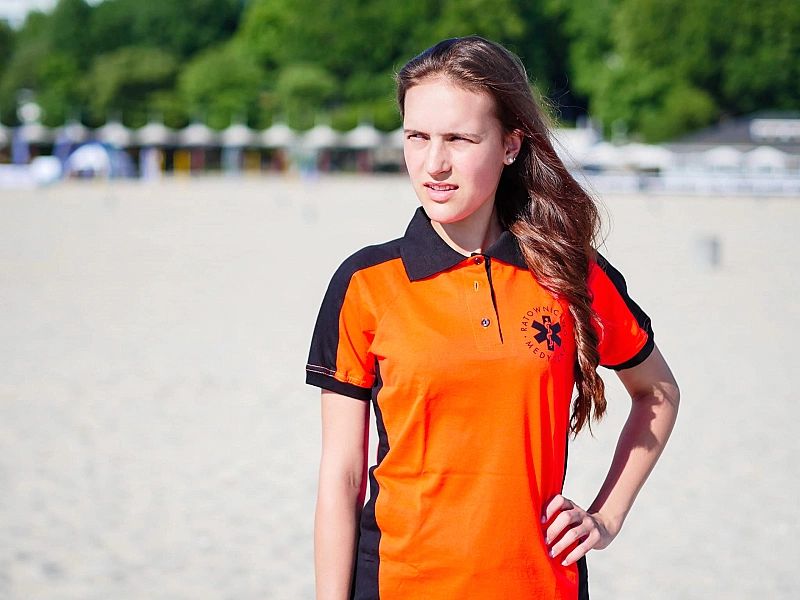 Koszulka Polo RATOWNIK damska FLUO (L)