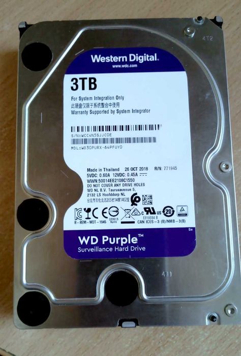 Жесткий диск WD Purple, 3TB, 3.5"
