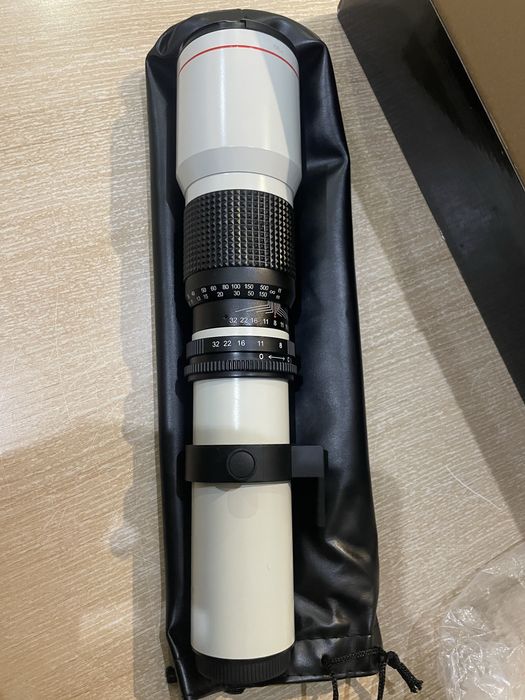 Обʼєктив JINTU 500mm f/8–32 MF з 2x телеконвертером